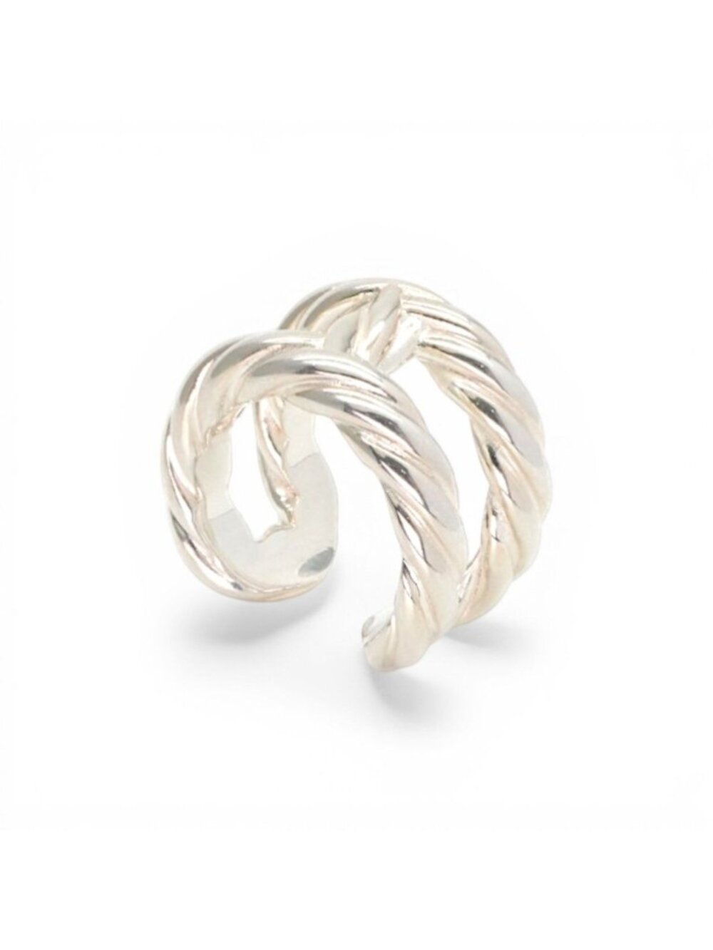 Hermes Parade Twist Ring 925 Sterling Silver